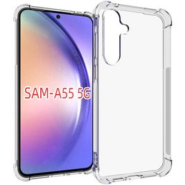 Mobigear Cushion Coque Transparente Samsung Galaxy A55 Coque arrière en TPU Souple Anti-Chocs - Transparent