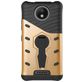 Mobigear Grip Stand Coque Motorola Moto C Plus Coque arrière Rigide Anti-Chocs avec Support Amovible - Or