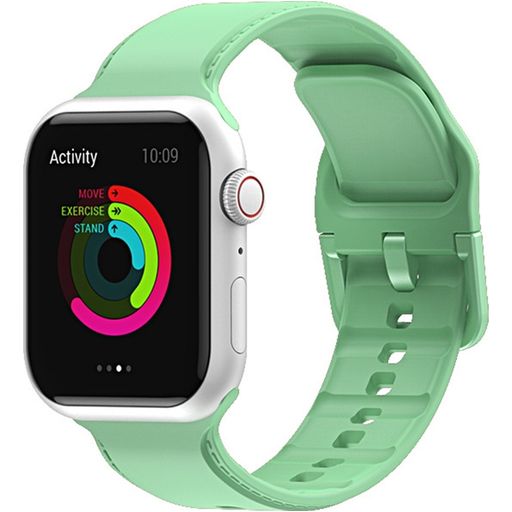 Mobigear Dashed Bracelet Silicone Apple Watch Fermeture boucle ardillon - 42/41/40/38 mm - Vert pastel
