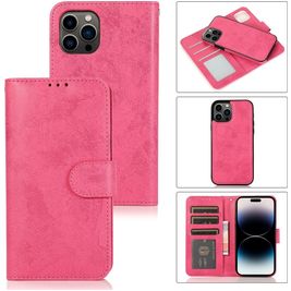 Mobigear Wallet Housse iPhone 15 Pro Etui avec Coque Détachable Porte-Monnaie - Rose