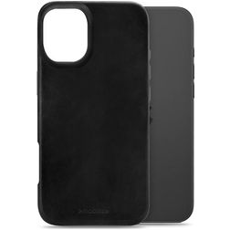 Mobilize Premium iPhone 16 Plus MagSafe Cuir véritable Coque arrière - Noir
