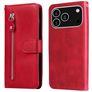 Mobigear Zipper Housse iPhone 17 Pro Etui Porte-Monnaie - Rouge
