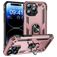 Mobigear Armor Ring Coque iPhone 16 Pro Coque arrière Rigide Anti-Chocs avec Anneau-Support - Rose doré