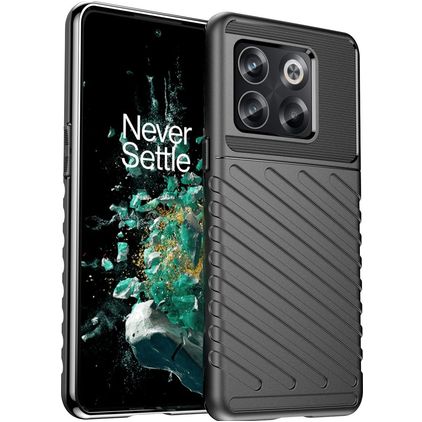 Mobigear Groove Coque OnePlus 10T Coque arrière en TPU Souple - Noir