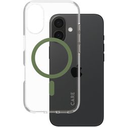 CARE by PanzerGlass Urban Combat iPhone 16 MagSafe Plastique rigide Coque arrière - Transparent / Vert