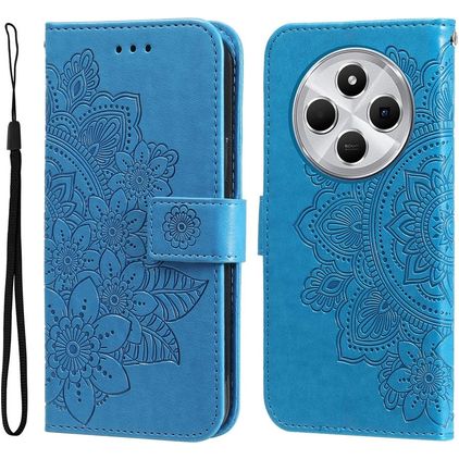 Mobigear Flowers Xiaomi Redmi 14C Étui Portefeuille - Bleu