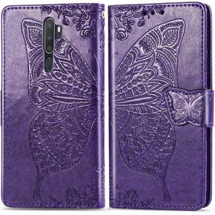 Mobigear Butterfly Housse OPPO A9 (2020) Etui Porte-Monnaie - Violet