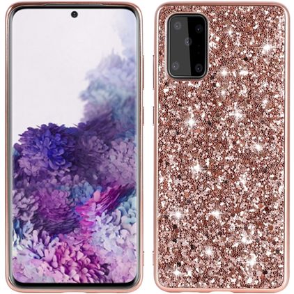 Mobigear Glitter Coque Samsung Galaxy S20 Coque arrière Rigide - Rose doré