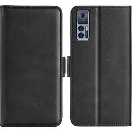 Mobigear Slim Magnet Housse TCL 30 Plus Etui Porte-Monnaie - Noir