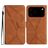 Mobigear Stitch Housse iPhone 17 Pro Etui Porte-Monnaie - Marron