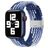 Mobigear Braided Bracelet Nylon Apple Watch Fermeture à pince - 49/46/45/44 mm - Blanc / Bleu