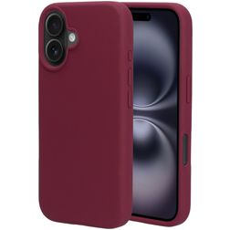 Mobiparts Coque iPhone 16 Coque arrière en Silicone - Plum Red