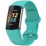 Mobigear Sport Dual Bracelet Silicone pour Fitbit Charge 5 Fermeture à clou et passant - Turquoise