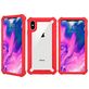 Mobigear Two-Layer Coque iPhone XS Max Coque arrière Rigide Anti-Chocs - Transparent / Rouge
