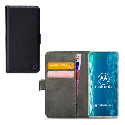 Mobilize Classic Gelly Wallet Housse Motorola Edge (2020) Etui Porte-Monnaie - Noir
