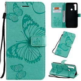 Mobigear Butterfly Housse Xiaomi Redmi Note 8T Etui Porte-Monnaie - Turquoise