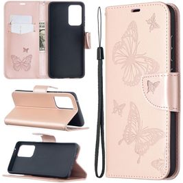 Mobigear Pressed Butterfly Bookcase Case Rose Gold Samsung Galaxy A52