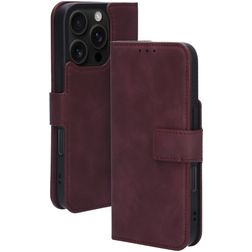 Mobiparts Classic Wallet MagSafe iPhone 16 Pro Étui Portefeuille - Velvet Red