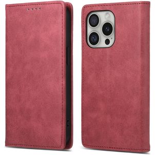 Mobigear Wallet Housse iPhone 16 Pro Etui Porte-Monnaie - Rouge