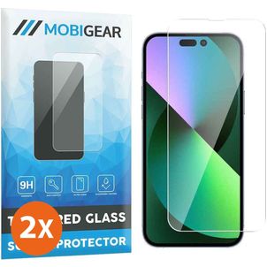 Mobigear iPhone 14 Verre trempé Protection d'écran - Compatible Coque (Lot de 2)