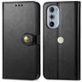 Mobigear Snap Button Housse Motorola Edge 30 Pro Etui Porte-Monnaie - Noir