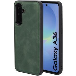 Mobiparts Classic Coque Samsung Galaxy A36 MagSafe Coque arrière en TPU,Similicuir - Emerald Green