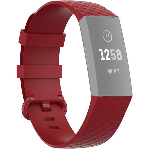 Mobigear Cross Bracelet Silicone Fitbit Charge 4 Fermeture boucle ardillon - Rouge