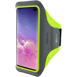Mobiparts Comfort Fit Brassard Téléphone Samsung Galaxy S10 Plus Brassard Coque de Sport en Neoprène - Neon Green