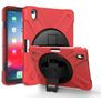 Mobigear SureGrip XGuard Coque iPad Air 11 Pouces (2024) Coque arrière en Plastique rigide,Silicone + Porte-crayon + Bandoulière + Support Amovible - Rouge
