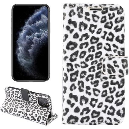 Mobigear Leopard Housse iPhone 13 Etui Porte-Monnaie - Blanc