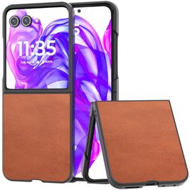 Mobigear Excellent Coque Motorola Razr 50 Ultra Coque arrière Rigide - Marron