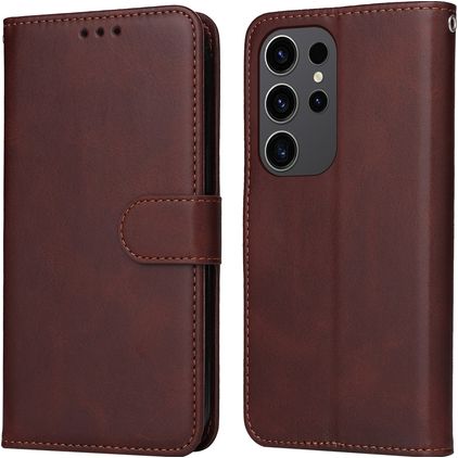 Mobigear Wallet Housse Samsung Galaxy S24 Ultra Etui Porte-Monnaie - Marron