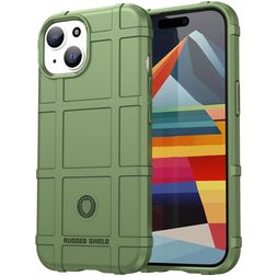Mobigear Rugged Shield Coque iPhone 15 Coque arrière en TPU Souple Anti-Chocs - Vert