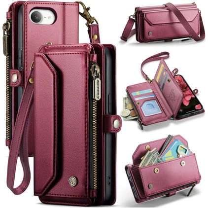 CaseMe C36 Housse iPhone 16e Etui Porte-Monnaie - Rouge