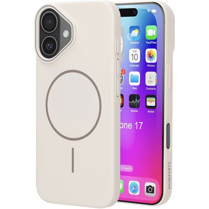 Mobiparts Slim Line Coque iPhone 17 MagSafe Coque arrière Rigide - Off White