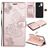 Mobigear Butterfly Housse OPPO A53 Etui Porte-Monnaie - Rose doré