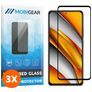 Mobigear Premium POCO F3 Verre trempé Protection d'écran - Compatible Coque - Noir (Lot de 3)