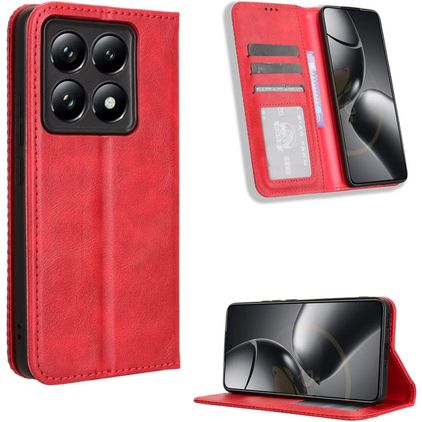 Mobigear Sensation Housse Xiaomi 14T Etui Porte-Monnaie - Rouge