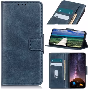 Mobigear Classy Housse iPhone 13 Etui Porte-Monnaie - Bleu