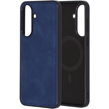 Mobiparts Classic Coque Samsung Galaxy A37 MagSafe Coque arrière en TPU,Similicuir - Sapphire Blue