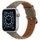 Mobigear Genova Bracelet Cuir Apple Watch Fermeture boucle ardillon - 49/46/45/44 mm - Gris
