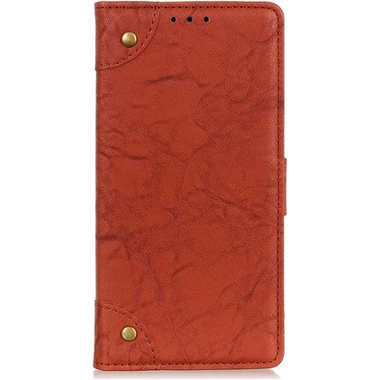 Mobigear Ranch Housse Motorola One Fusion Plus Etui Porte-Monnaie - Marron
