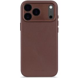 Decoded Coque iPhone 17 Pro Coque arrière en Cuir Véritable Anti-Chocs - Dark Ruby