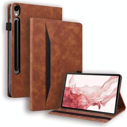 Mobigear Folio Coque Samsung Galaxy Tab S10 FE Plus Etui - Marron