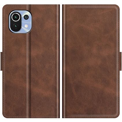 Mobigear Slim Magnet Housse Xiaomi Mi 11 Lite Etui Porte-Monnaie - Marron