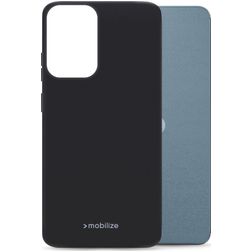 Mobilize Rubber Gelly Coque Motorola Moto E15 Coque arrière en TPU Souple - Noir