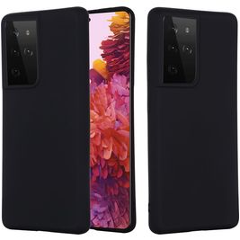 Mobigear Rubber Touch Coque Samsung Galaxy S21 Ultra Coque arrière en Silicone - Noir