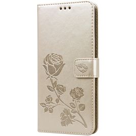 Mobigear Roses Housse Samsung Galaxy A20s Etui Porte-Monnaie - Or