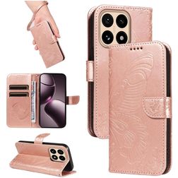 Mobigear Butterfly Housse Xiaomi 15T Etui Porte-Monnaie - Rose doré