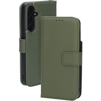Mobiparts Samsung Galaxy A35 Cuir véritable Étui Portefeuille - Vert